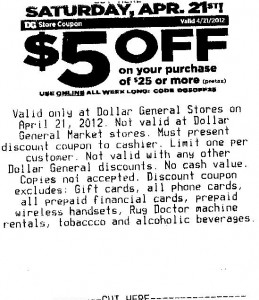 Dollar General Receipt Coupon