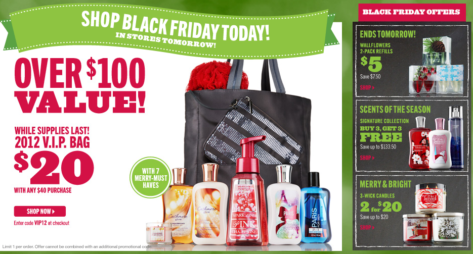 Bath and body works vip online bag