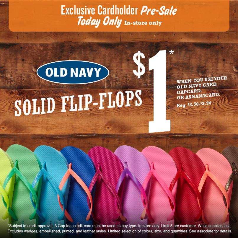 old navy 1 dollar flip flop sale 2020