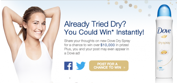 Dove Dry Instant Win