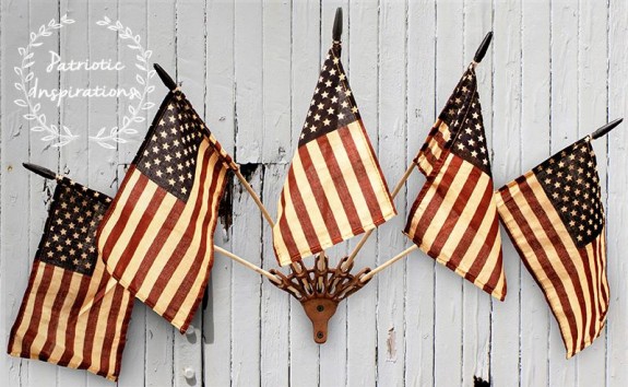 Tea Stained Flags Wall mount