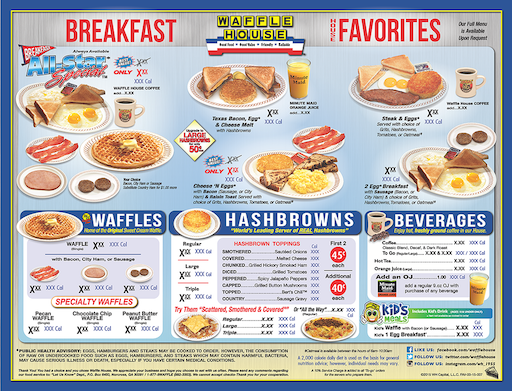 waffle house menu nutrition facts