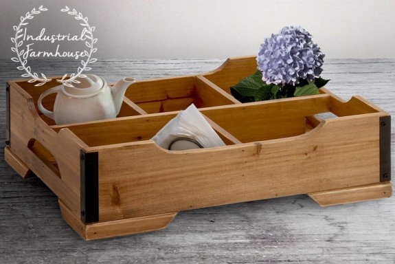 Wooden Crate With Dividers