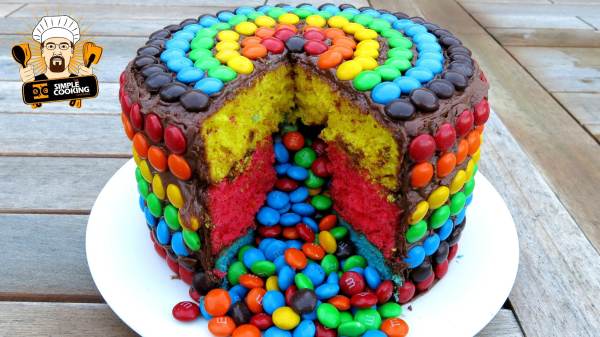 M&M rainbow Pinata Cake