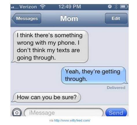 mom texts are they going thru