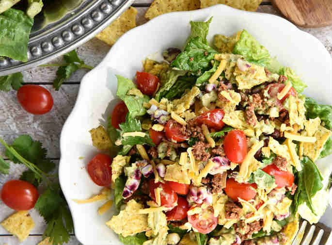 Ultimate Taco Salad With Avocado Ranch Dressing Recipe! Thrifty Momma