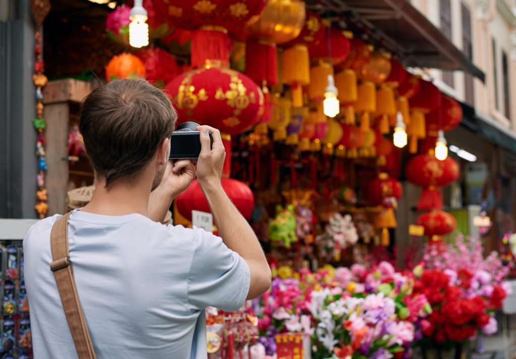 man taking pictures in china