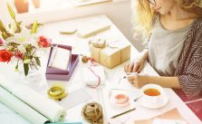 woman making creative gifts