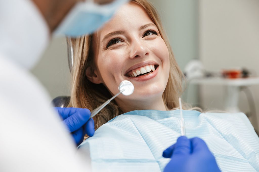 woman getting dental treatments