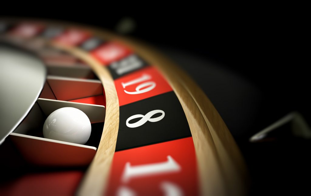 roulette table at casino