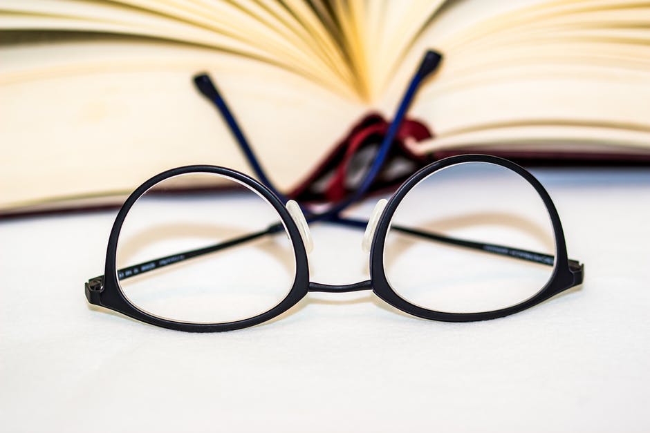 eye glasses and book