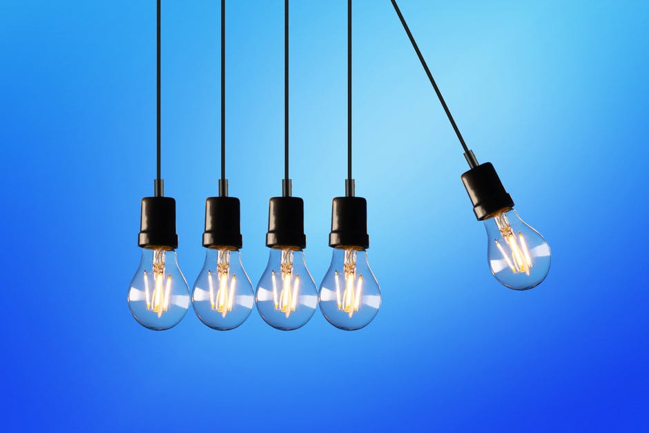 electric lightbulbs hanging