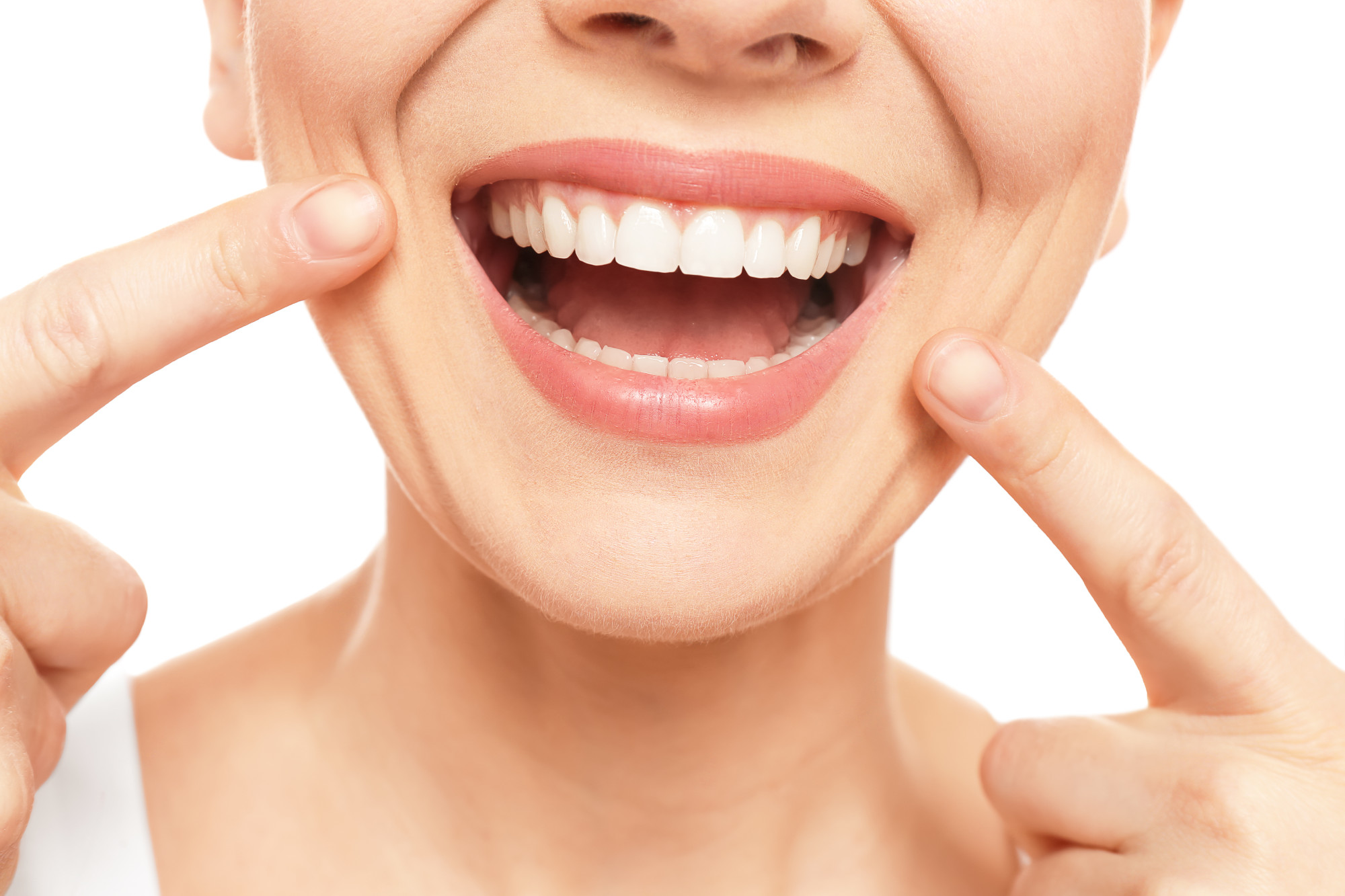 person smiling with straight teeth