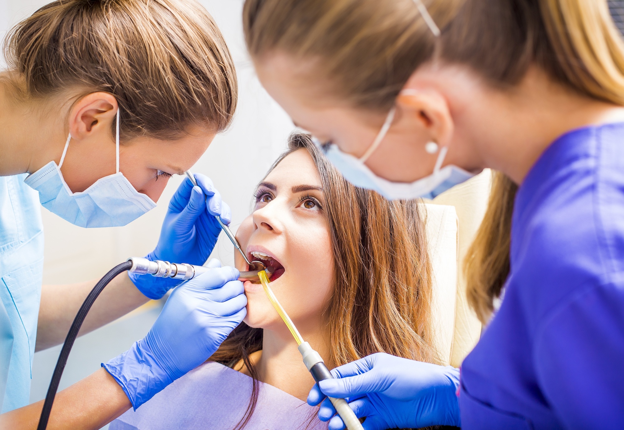 Woman Undergoing Dental Procedure